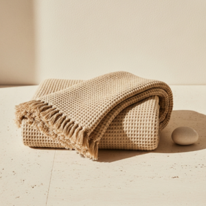 Waffle-Weave Throw Blanket